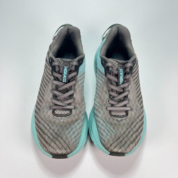 Hoka One One Rincon Gray Aqua Blue Running Shoes 1102875 CGAS Women's Size 8 - Picture 3 of 11